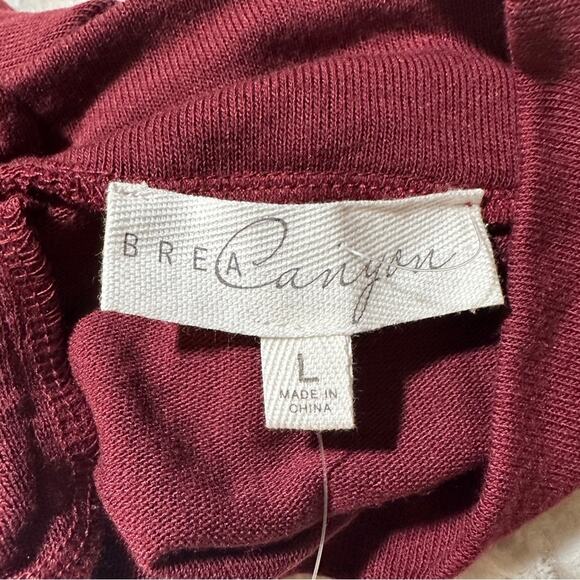 Brea Canyon Size L Rosa Claret Keyhole Turtleneck Blouse cropped business casual - Picture 12 of 15